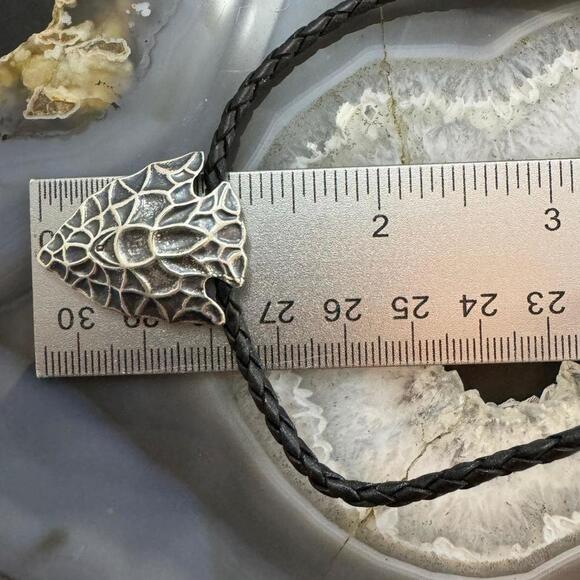 Carolyn Pollack Sterling Arrowhead Pendant with Black Braided Leather Necklace - Picture 9 of 10